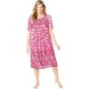 Only Necessities Plus Size Mixed Print Short Lounger(Pink Burst Ikat)