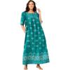 Only Necessities Women’s Plus Size Bib Front Lounger House Dress, Nightgown(Waterfall Burst)
