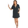 Swimsuits for All Swim 365 Women’s Plus Size Hooded Terry Swim Cover Up(Black)