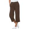 Woman Within Plus Size 7-Day Elastic-Waist Pull-On Cotton Denim Capri Jeans(Chocolate)