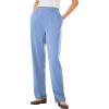 Woman Within Plus Size 7-Day Knit Straight Leg Pant Stretch Elastic Waist (Petite & Tall Available)(French Blue)