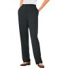Woman Within Plus Size 7-Day Knit Straight Leg Pant Stretch Elastic Waist (Petite & Tall Available)(Heather Charcoal)