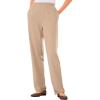 Woman Within Plus Size 7-Day Knit Straight Leg Pant Stretch Elastic Waist (Petite & Tall Available)(New Khaki)