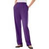Woman Within Plus Size 7-Day Knit Straight Leg Pant Stretch Elastic Waist (Petite & Tall Available)(Radiant Purple)