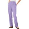 Woman Within Plus Size 7-Day Knit Straight Leg Pant Stretch Elastic Waist (Petite & Tall Available)(Soft Iris)