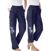 Navy Floral Embroidery