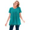 Woman Within Plus Size Lace-Trim Pintucked Tunic(Waterfall)