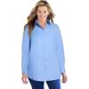 Woman Within Plus Size Perfect Long Sleeve Shirt(French Blue)