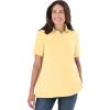 Woman Within Plus Size Perfect Short-Sleeve Polo Shirt(Banana)