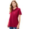 Woman Within Plus Size Perfect Short-Sleeve Polo Shirt(Classic Red)