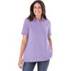 Woman Within Plus Size Perfect Short-Sleeve Polo Shirt(Soft Iris)