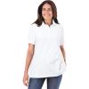 Woman Within Plus Size Perfect Short-Sleeve Polo Shirt(White)