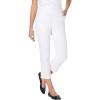 Woman Within Plus Size Pull-On Elastic-Waist Stretch Denim Capri Jeans(White)