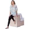 Woman Within Plus Size Rayon Pintucked Effortless Tunic Blouse(White Multi Batik)