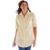 Woman Within Plus Size Short-Sleeve Button Down Seersucker Shirt(Primrose Yellow Pop Stripe)