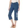 Medium Stonewash Floral Embroidery