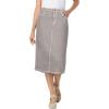 Woman Within Plus Size Stretch Denim Five-Pocket Jeans Skirt(Grey Sanded Wash)