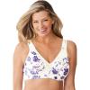 Women’s Plus Size Cotton Comfort Wireless Bra(Ivory Tapestry Floral)
