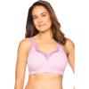 Women’s Plus Size Cotton Comfort Wireless Bra(Light Purple Gingham)