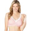 Women’s Plus Size Cotton Comfort Wireless Bra(Sweet Coral Eyelet Geo)