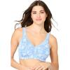 Women’s Plus Size Cotton Comfort Wireless Bra(Tropical Bloom)