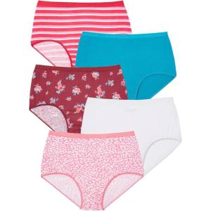 Comfort Choice Plus Size Full Coverage Cotton Brief 10-Pack(Bouquet Pack)