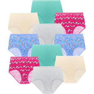 Comfort Choice Plus Size Full Coverage Cotton Brief 10-Pack(Holiday Pet Pack)