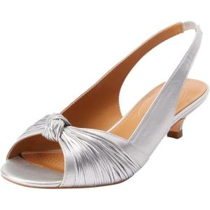Comfortview Katelyn Slingback Low Heel Women’s Dress Shoes (Wide Widths Available)(Silver)
