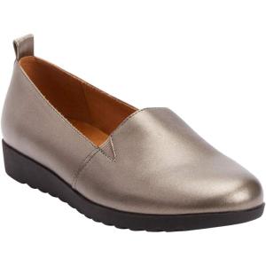 Comfortview Women’s Wide Width The June Flat(Gunmetal)