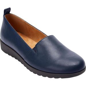 Comfortview Women’s Wide Width The June Flat(Navy)