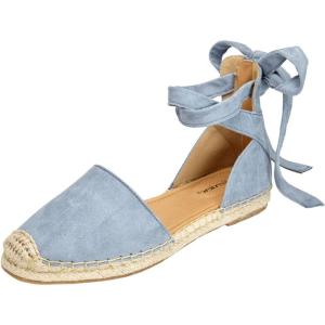 Comfortview Women’s Wide Width The Shayla Flat Espadrille(Chambray)