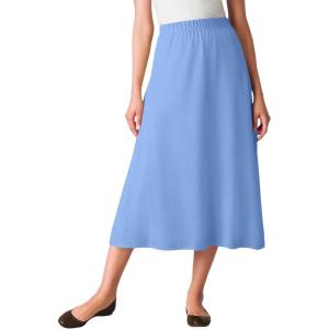 Woman Within Plus Size 7-Day Knit A-Line Skirt(French Blue)