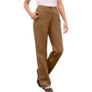 Woman Within Plus Size Perfect All-Cotton Back-Elastic Denim Jeans(Toffee)