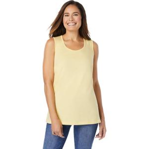 Woman Within Plus Size Perfect Scoopneck Tank (Petite Available)(Banana)