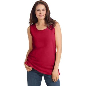 Woman Within Plus Size Perfect Scoopneck Tank (Petite Available)(Classic Red)