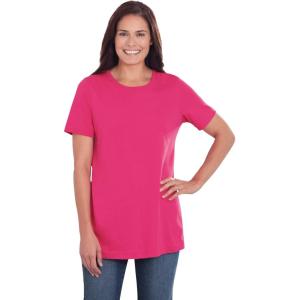 Woman Within Plus Size Perfect Short-Sleeve Crewneck Tee (Petite Available)(Raspberry Sorbet)