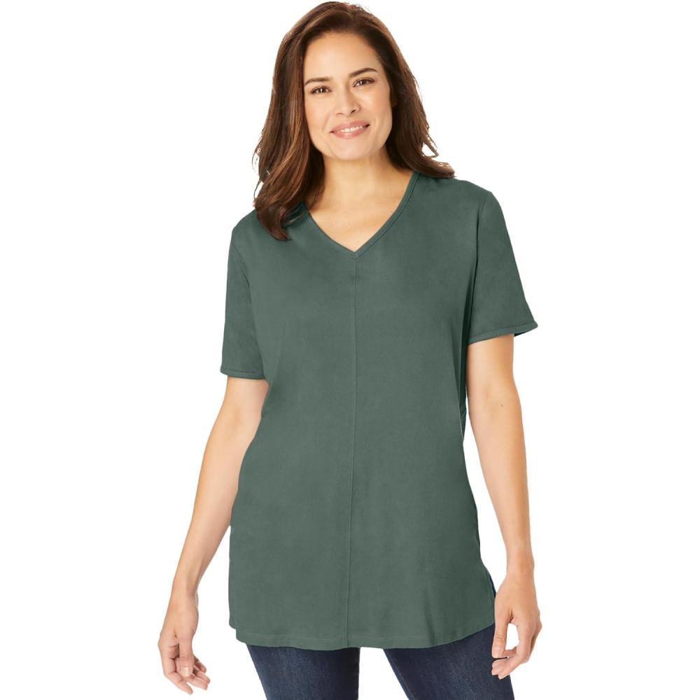 image:imageWoman Within Plus Size Faux Suede TeePine