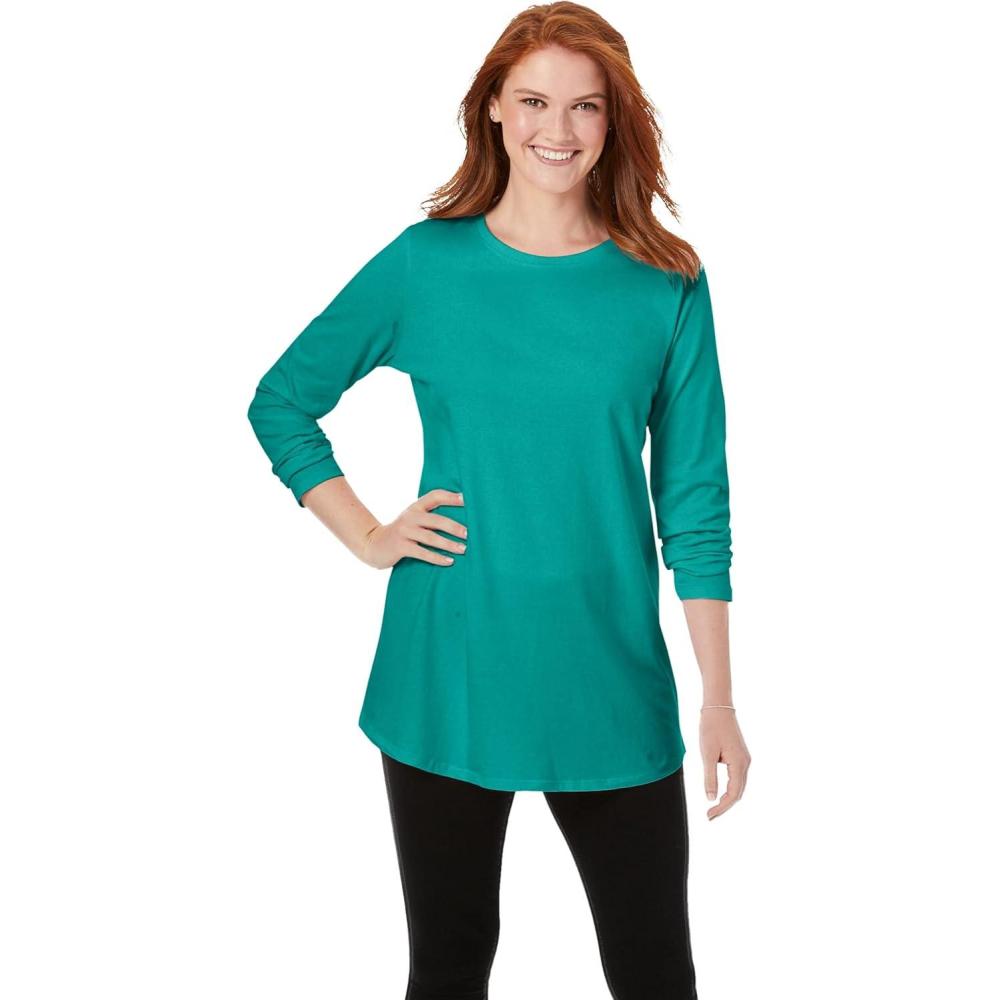 image:imageWoman Within Plus Size Perfect LongSleeve Crewneck TunicWaterfall