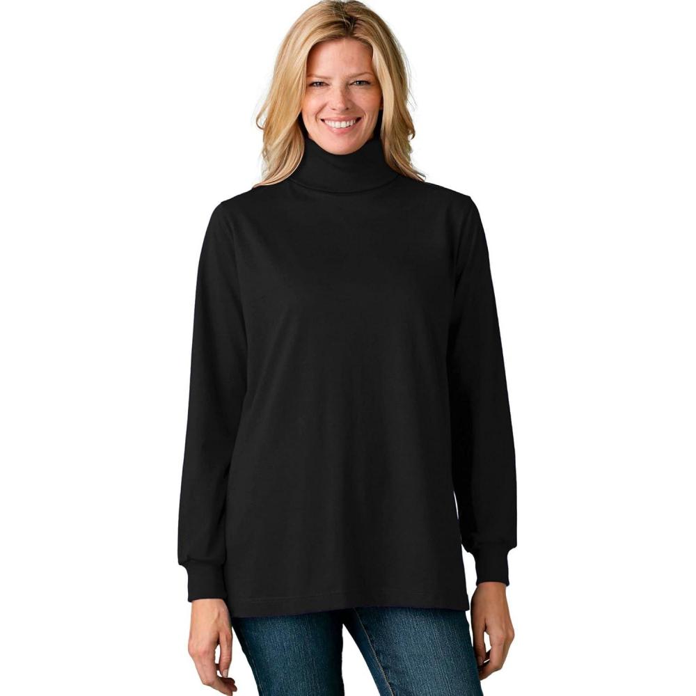 image:imageWoman Within Plus Size Perfect LongSleeve Turtleneck Tee Petite AvailableBlack