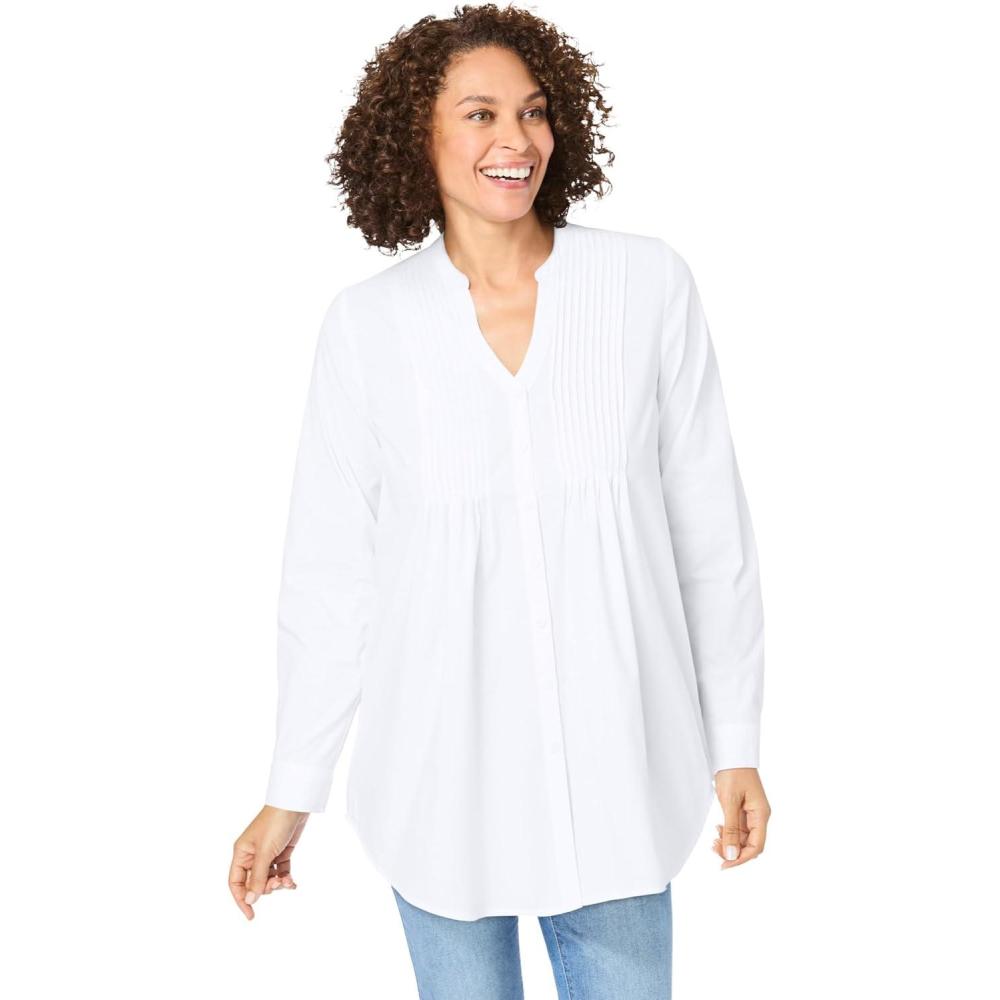 image:imageWoman Within Plus Size Perfect Pintuck TunicWhite