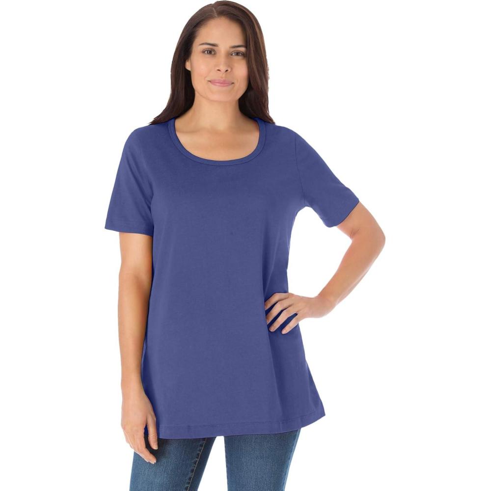 image:imageWoman Within Plus Size Perfect ShortSleeve Scoopneck TeeUltra Blue