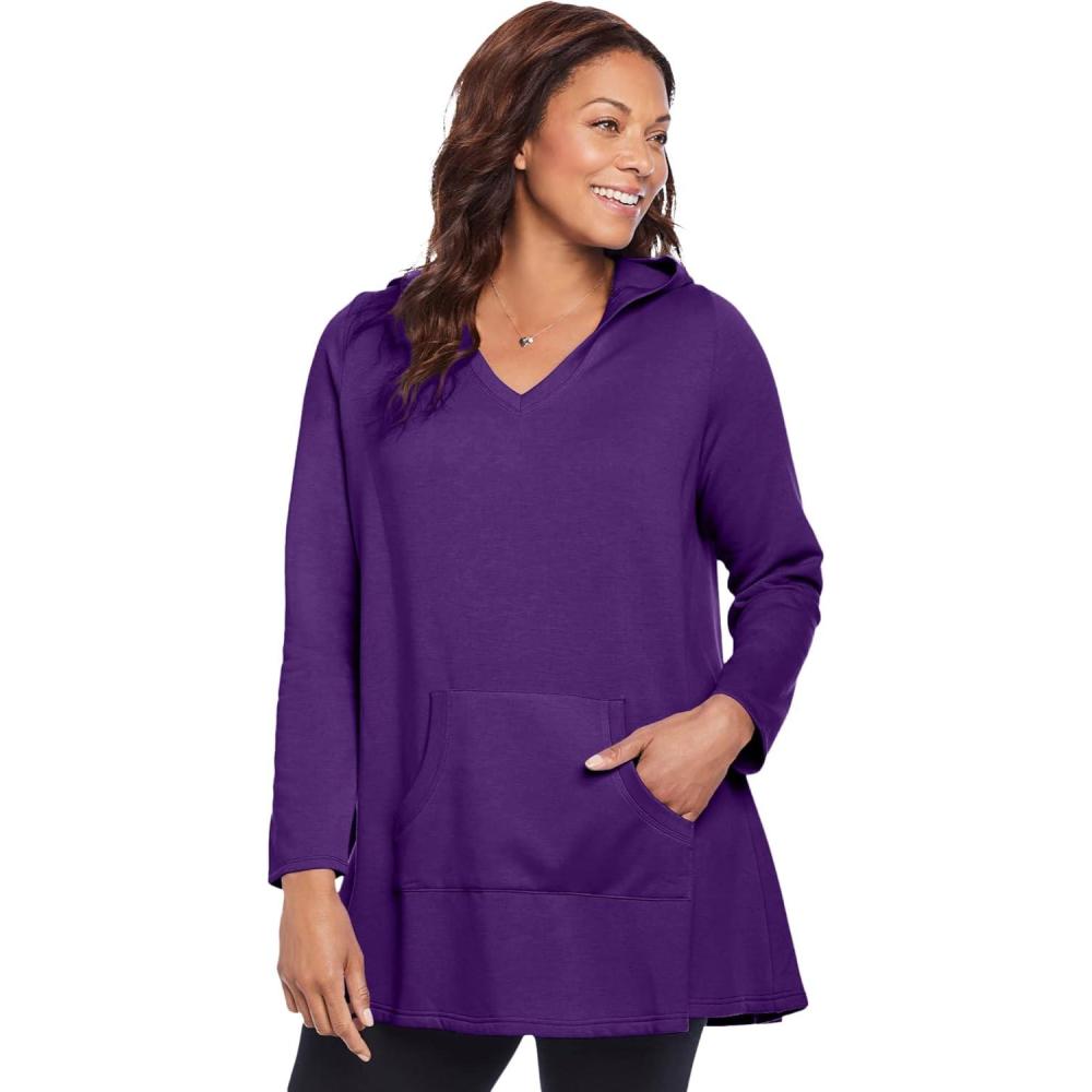 image:imageWoman Within Plus Size Pocket Hoodie SweatshirtRadiant Purple