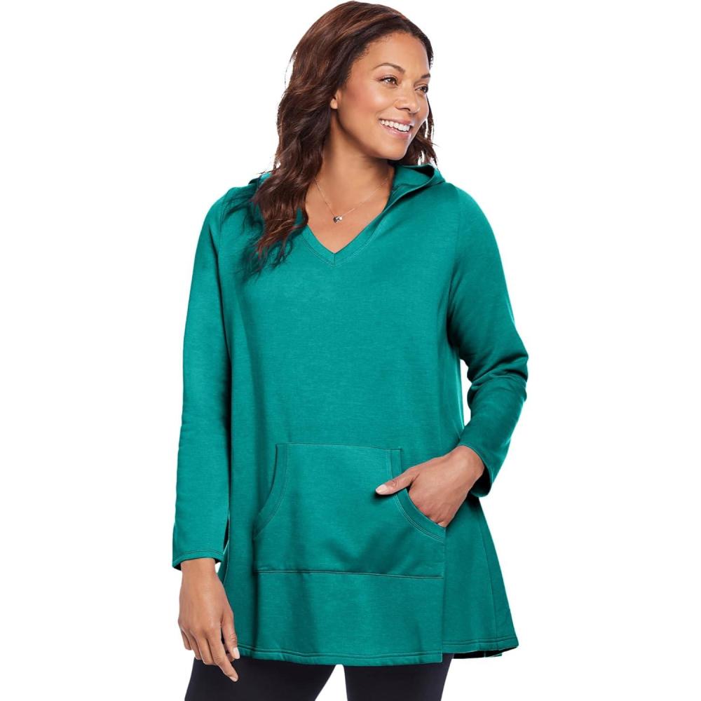 image:imageWoman Within Plus Size Pocket Hoodie SweatshirtWaterfall