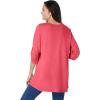 Woman Within Plus Size 7-Day Three-Quarter Sleeve Pintucked Henley Tunic(Pine)