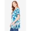 Woman Within Plus Size Americana Kangaroo Pocket Tee(Americana Stars)