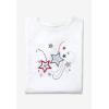 Woman Within Plus Size Americana Kangaroo Pocket Tee(Evening Blue Butterfly Flag)