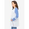 Woman Within Plus Size Baseball Sweatshirt(White French Blue)