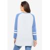 Woman Within Plus Size Baseball Sweatshirt(White French Blue)
