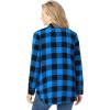 Woman Within Plus Size Classic Flannel Shirt(Bright Cobalt Buffalo Plaid)
