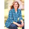 Woman Within Plus Size Classic Flannel Shirt(Deep Claret Large Buffalo)